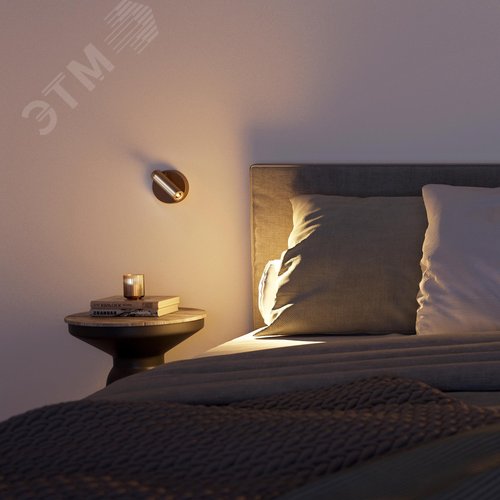 Светильник SP-BED-NB-R90-3W Warm3000 (BR, 20 deg, 230V) (IP20 металл, 3 года) - фото 4