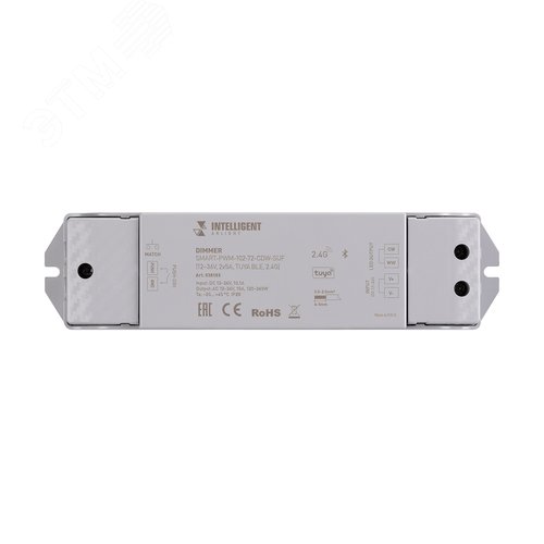 INTELLIGENT ARLIGHT Диммер SMART-PWM-102-72-CDW-SUF (12-36V, 2x5A, TUYA BLE, 2.4G) (IARL, IP20 Пластик, 5 лет) - фото 2