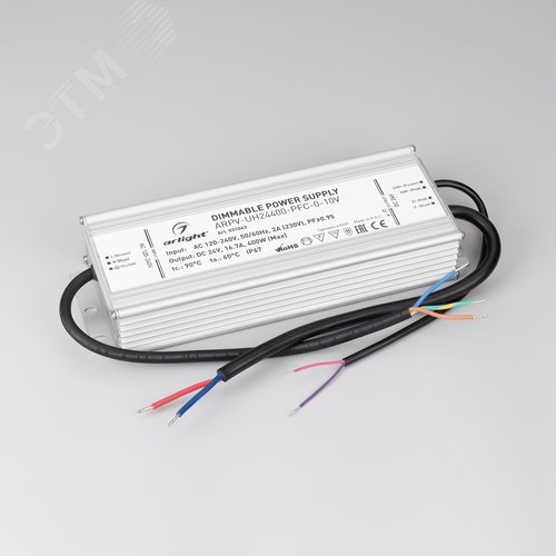 Блок питания ARPV-UH24400-PFC-0-10V (24V, 16.7A, 400W) (ARL, IP67 Металл, 7 лет) - фото 2