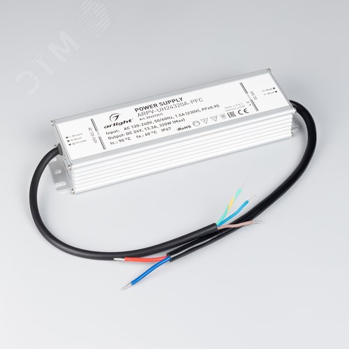 Блок питания ARPV-UH24320A-PFC (24V, 13.3A, 320W) (ARL, IP67 Металл, 7 лет) 2