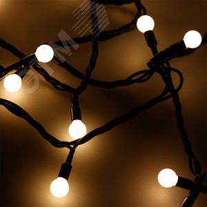 Гирлянда ARD-BALL-CLASSIC-D13-20000-BLACK-200LED WARM (230V, 14W) (ARDCL, IP65) (025578)