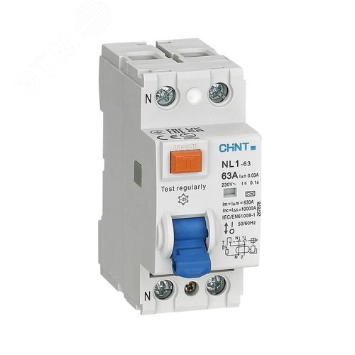Выключатель дифференциального тока NL1-63 2P 25А 100мА 6кА тип AC (DB) (R) - CHINT