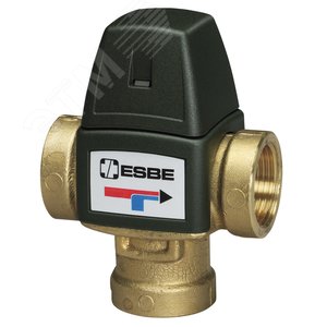 Клапан смесительный термостатический VTA321 (DN20, Kvs1.6,PN10,ВР 3/4,35-60*C,ГВ-ТП-СО-ТН) 3-ходовой (31100800) - Esbe