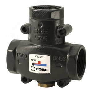 Клапан смесительный термостатический VTC511 (DN32, Kvs14, PN10, ВР 1.1/4, 50*C, ТТ) (51020600) - Esbe
