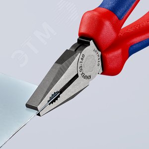 Плоскогубцы комбинированные резка - проволока средней твердости 31мм твердая проволока 2мм кабель 10мм (16мм) L=160мм черные двухкомпонентные рукоятки - фото 7