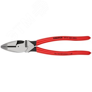 Плоскогубцы электромонтера Linemans Pliers резка - проволока средней твердости 46мм твердая проволока 3мм L=240мм черные обливные рукоятки - фото 3