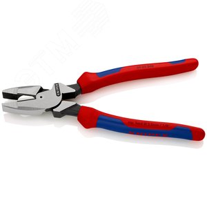 Плоскогубцы электромонтера Linemans Pliers резка - проволока средней твердости 46мм твердая проволока 3мм L=240мм двухкомпонентные рукоятки блистер цвет черный - фото 3