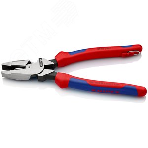 Плоскогубцы электромонтера Linemans Pliers резка - проволока средней твердости 46мм твердая проволока 3мм L=240мм двухкомпонентные рукоятки цвет черный крепление для страховки - фото 3