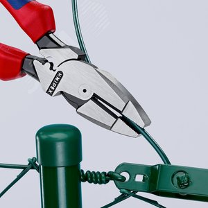 Плоскогубцы электромонтера Linemans Pliers резка - проволока средней твердости 46мм твердая проволока 3мм L=240мм черные обливные рукоятки - фото 7