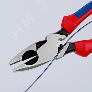Плоскогубцы электромонтера Linemans Pliers резка - проволока средней твердости 46мм твердая проволока 3мм L=240мм черные обливные рукоятки - фото 8