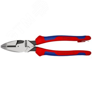 Linemans Pliers плоскогубцы электромонтёра с приспособлением для протяжки кабеля и обжима кабельных наконечников рез: проволока средней твёрдости 46 мм твёрдая проволока 3 мм L-240 мм чёрные 2-компонентные рукоятки крепление для страховки - фото 2