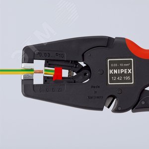Стриппер автоматический MulTiSTrip 10 зачистка 003-10мм (AWG 32-7) рез кабеля одножильные 6мм многожильные 10мм L=195мм рукоятки с зоной мягкого пластика для надежного хвата - фото 7