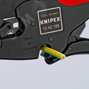 Стриппер автоматический MulTiSTrip 10 зачистка 003-10мм (AWG 32-7) рез кабеля одножильные 6мм многожильные 10мм L=195мм рукоятки с зоной мягкого пластика для надежного хвата - фото 9
