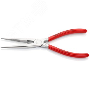 Длинногубцы с режущими кромками полукруглые прямые губки резка - проволока средней твердости 32мм твердая проволока 22мм L=200мм хромированные обливные рукоятки - фото 2