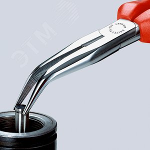 Длинногубцы с режущими кромками полукруглые губки 40° рез: проволока средней твёрдости 32 мм твёрдая проволока 22 мм L-200 мм хромированные 2-компонентные рукоятки 6