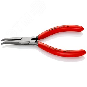Плоскогубцы для регулировки реле широкие плоские губки без насечки 34 мм под 40° L-135 мм чёрные обливные рукоятки - фото 2