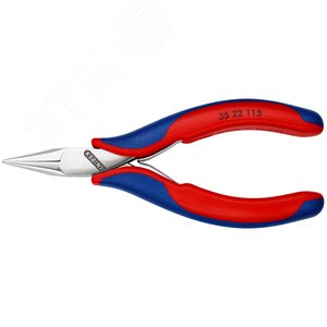 Плоскогубцы захватные для электроники плоскокруглые губки L-115 мм 2-компонентные рукоятки блистер - фото 3
