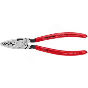 Пресс-клещи для обжима контактных гильз 9 гнезд 025-160мм (AWG 23-5) L=180мм обливные рукоятки блистер