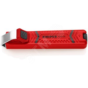 Стриппер для стандартного круглого кабеля вращающееся лезвие для реза по окружности и продольного реза зачистка: 8 -28 мм L-130 мм корпус из противоударного пластика блистер - Knipex