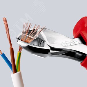 Бокорезы компактные X-CUT VDE 1000V резка - мягкая проволока 48мм средней твердости 38мм твердая 27мм рояльная струна (HRC 59) 22мм L=160мм диэлкектрические хромированные двухкомпонентные рукоятки крепление для страховки блистер - фото 5