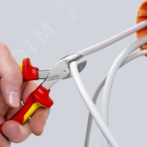 Бокорезы компактные X-CUT VDE 1000V резка - мягкая проволока 48мм средней твердости 38мм твердая 27мм рояльная струна (HRC 59) 22мм L=160мм диэлкектрические хромированные двухкомпонентные рукоятки крепление для страховки блистер - фото 6
