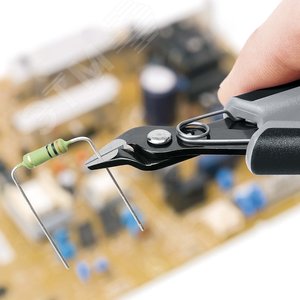 Бокорезы ESD прецизионные для тонких работ ElecTronic Super KNips антистатические мягкая проволока 02-16мм средней твердости 12мм L=125мм высокочастотная закалка режущих кромок до 64HRC черные 2-компонентные рукоятки - фото 12