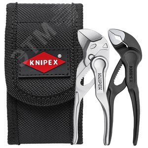 Набор ключей XS Cobra и 86-го ключа в поясной сумке, 2 предмета, KN-8700100 Cobra XS переставные клещи, KN-8604100 Клещи переставные-гаечный ключ XS - Knipex