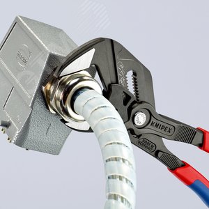 Клещи переставные - гаечный ключ 52 мм (2) L- 250 мм Cr-V серые 2-компонентные рукоятки - фото 4