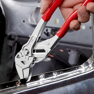 Клещи переставные - гаечный ключ 27 мм (1) L-150 мм Cr-V хромированные обливные рукоятки - фото 5