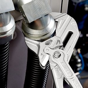 Клещи переставные - гаечный ключ 85 мм (3 3/8) L-400 мм Cr-V хромированные обливные рукоятки - фото 4
