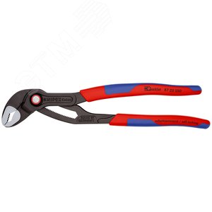 Клещи переставные COBRA QUICKSETавные сантехнические с фиксатором быстрая установка 50 мм (2) под ключ 46 мм L-250 мм Cr-V серые 2-компонентные рукоятки блистер - фото 3