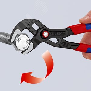 Клещи переставные COBRA QUICKSETавные сантехнические с фиксатором быстрая установка 50 мм (2) под ключ 46 мм L-250 мм Cr-V серые обливные рукоятки - фото 6