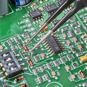 Пинцет ESD захватный прецизионный гладкие губки игловидные кончики антистатический L-110 мм нержавеющая хромоникелевая сталь хромированный - фото 6