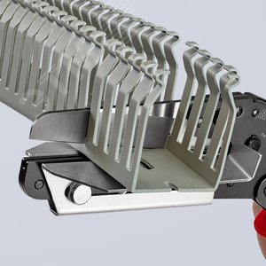 Ножницы для реза пластмассы и кабель-каналов толщиной профиля до 4 мм нож сменный 110 мм L-275 мм легкий рез за счёт специального коленчатого рычага чёрные 2-компонентные рукоятки 5