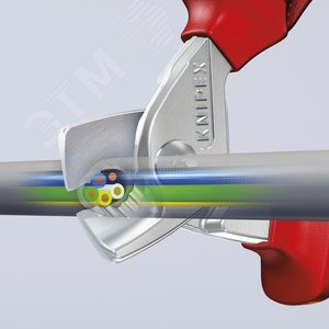 Кабелерез STepCuT VDE 1000V ступенчатый рез рез: кабель d 15 мм (50 мм AWG 1/0) L-160 мм диэлектрический хромированный двукомпонентные рукоятки - фото 9