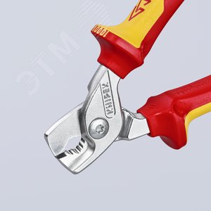 Кабелерез STepCuT VDE 1000V ступенчатый рез рез: кабель d 15 мм (50 мм AWG 1/0) L-160 мм диэлектрический хромированный двукомпонентные рукоятки - фото 11