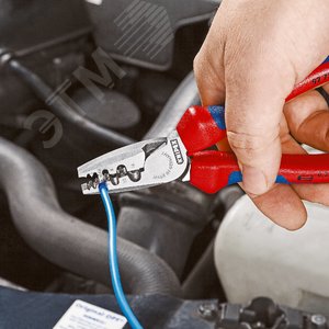 Пресс-клещи для обжима контактных гильз 9 гнезд 025-160мм (AWG 23-5) L=180мм обливные рукоятки блистер 4