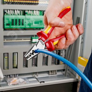 Пресс-клещи для обжима контактных гильз VDE 1000V 9 гнезда 025-160мм (AWG 23-5) L=180мм диэлектрические двухкомпонентные рукоятки - фото 4