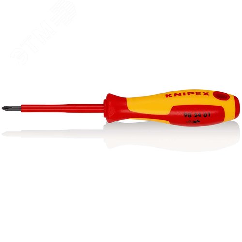 Отвёртка VDE Phillips PH1X80 мм, длина 187 мм, диэлектрическая - Knipex