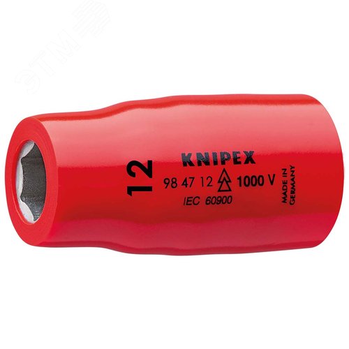 Головка торцевая VDE 1000V DR 1/2 шестигранная 12 мм диэлектрическая - Knipex