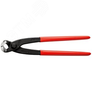 Клещи вязальные для арматурной сетки резка - проволока средней твердости 24мм твердая проволока 16мм режущая кромка 61 HRC / 23мм L=220мм обливные рукоятки блистер цвет черный - фото 3