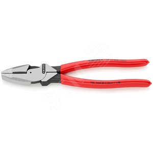 Плоскогубцы электромонтера Linemans Pliers резка - проволока средней твердости 46мм твердая проволока 3мм L=240мм черные обливные рукоятки - Knipex