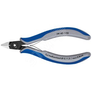 Прецизионные кусачки боковые для электроники вороненые 125 мм - Knipex