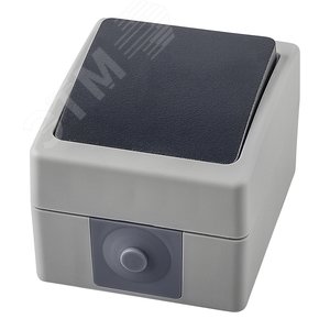 Переключатель одноклавишный 250В 10А IP54 серия Велена PSW10-112-54 серый/графит STEKKER - Feron