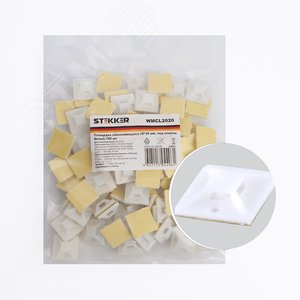 Площадка самоклеющаяся 20*20 мм, под хомуты, белый, Stekker (WMCL2020)