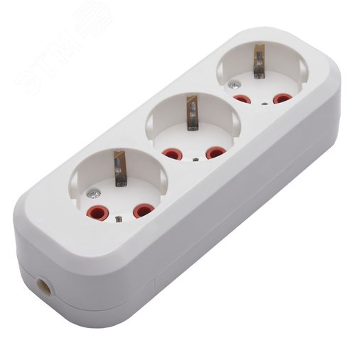 Розетка для удлинителя 3-местная с/з, белый