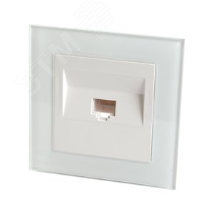 Розетка компьютерная 1-местная RJ-45, серия Катрин, белый, Stekker (GLS00-7007-01) - фото 2