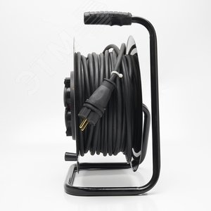 PRF01-41-30 Удлинитель на катушке металл 4 гнезда с/з 3*2,5, черный, 30м ,серия Professional - фото 2
