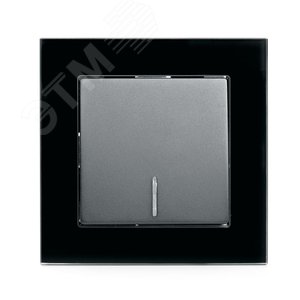 Выключатель 1-клавишный c индикатором, серия Катрин, черный, Stekker (GLS10-7001-05) - фото 2