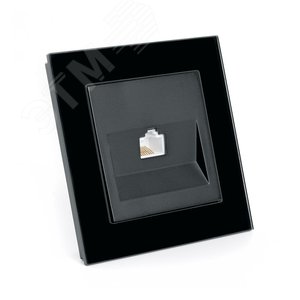 Розетка компьютерная 1-местная RJ-45, серия Катрин, черный, Stekker (GLS00-7007-05) - STEKKER